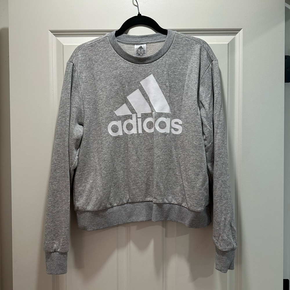 NWOT Adidas Women's Gray Crewneck Sweatshirt, Size Small